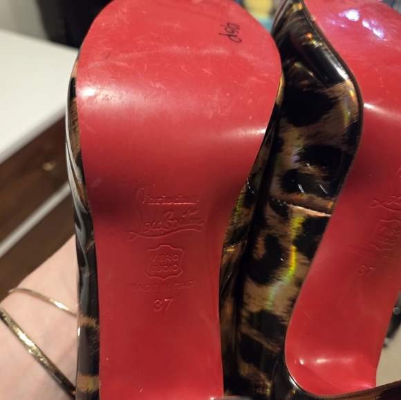 Christian Louboutin Pumps Leopard Print Peep Toe Heels - Picture 12 of 12